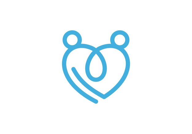 amor sonrisa feliz cuidado de la salud diseño de logotipo