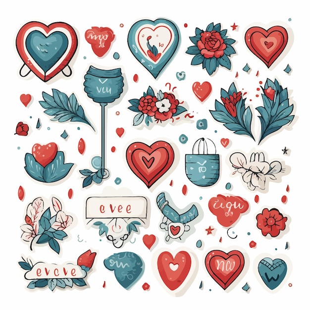 Vector amor_sticker_ilustrado