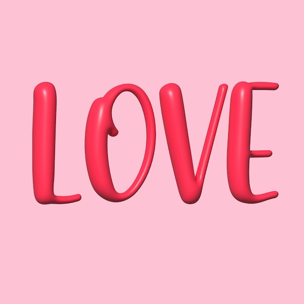 amor texto 3d