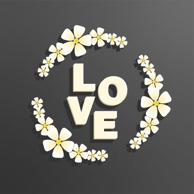 amor texto con flores