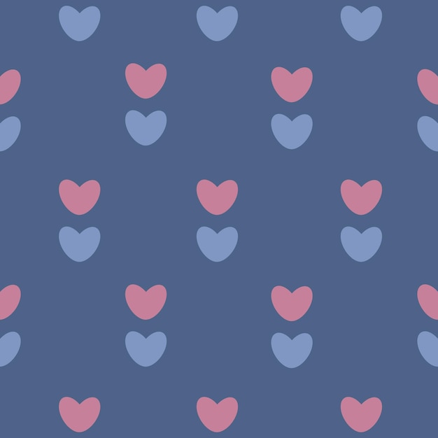 Amor vector azul y rosa corazón de patrones sin fisuras