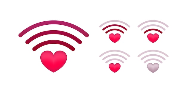 Amor wifi punto de acceso wifi inalámbrico Red de Internet Señal del corazón Conexión de amor