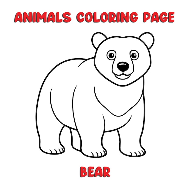 Amoroso BEAR contorno arte ilustración página de colorear libro para niños