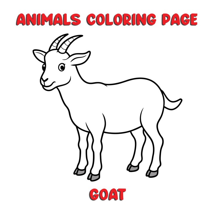 Vector amoroso contorno de cabra ilustraciones de arte libro de páginas para colorear para niños