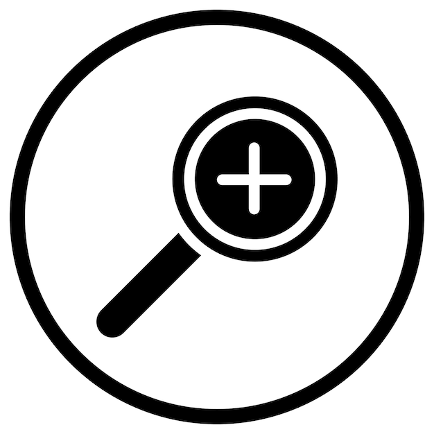Ampliación en la ilustración de diseño de íconos vectoriales