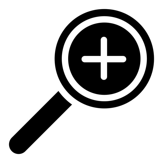 Ampliación en la ilustración de diseño de íconos vectoriales