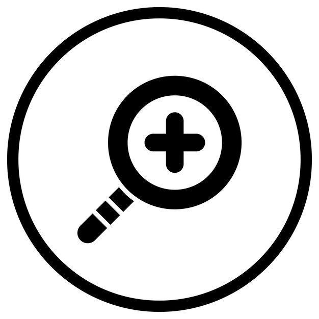 Ampliación en la ilustración de diseño de íconos vectoriales
