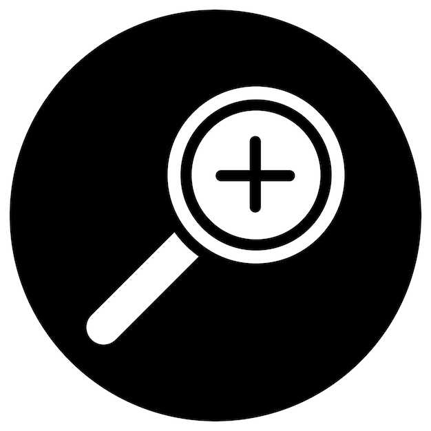 Ampliación en la ilustración de diseño de íconos vectoriales