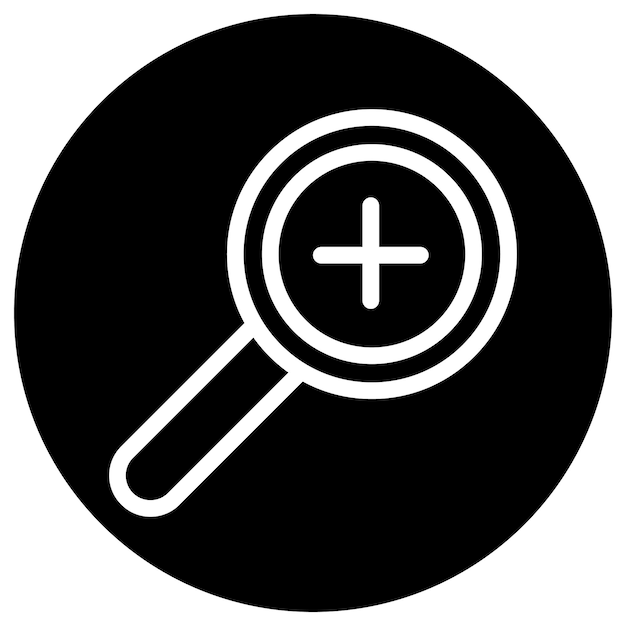 Ampliación en la ilustración de diseño de íconos vectoriales