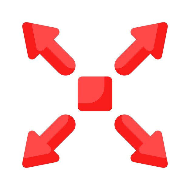 Ampliar el diseño del vector de flecha listo para usar icono