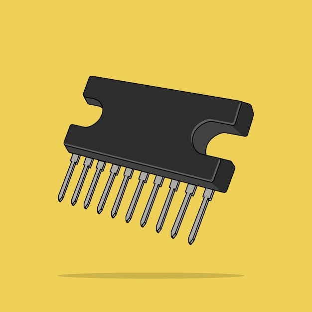 Amplificador de audio Circuito Transistor icono ilustración industria objeto icono concepto plano aislado