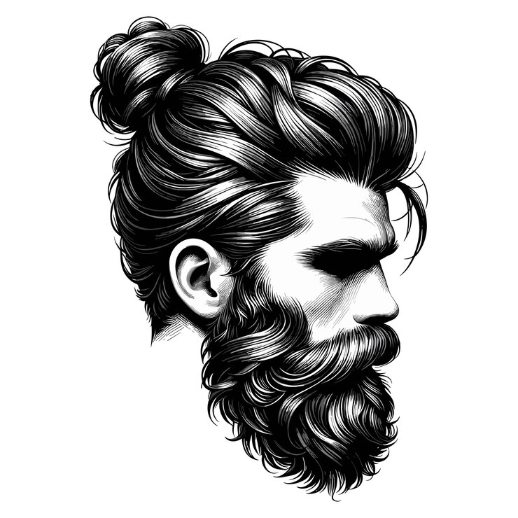 Amplificador de cabello y barba Vector de sinfonía Arte del crecimiento indomable