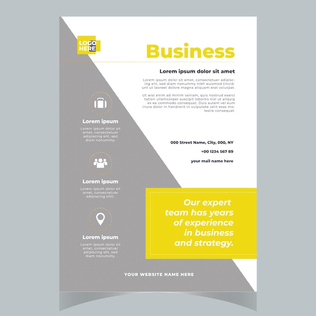 Amplificador creativo para empresas Plantilla de folleto de negocios Diseño abstracto de folletos de negocios templa vectorial