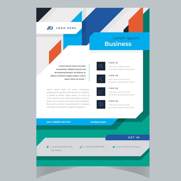Amplificador creativo para empresas Plantilla de folleto de negocios Diseño abstracto de folletos de negocios templa vectorial