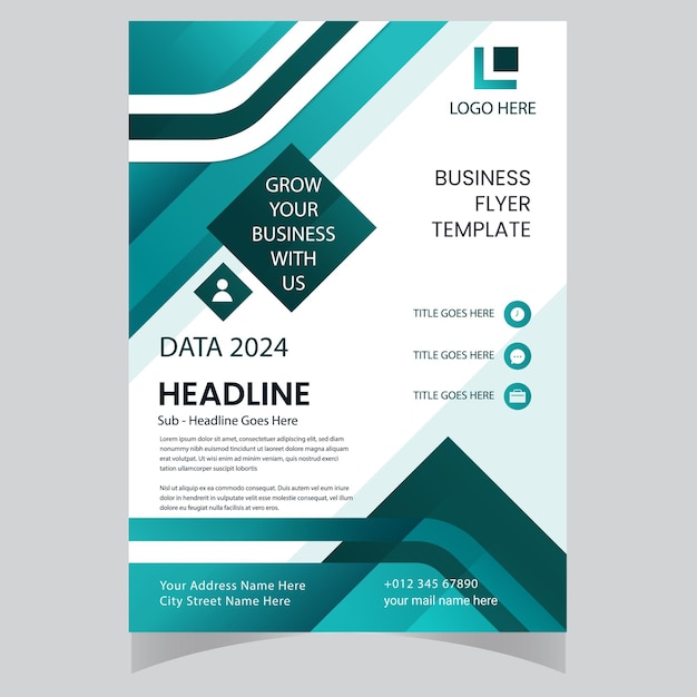 Amplificador creativo para empresas Plantilla de folleto de negocios Diseño de vector de folletos de negocios abstractos