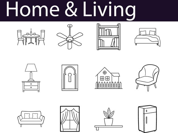 Amplificador para el hogar Iconos de diseño de interiores