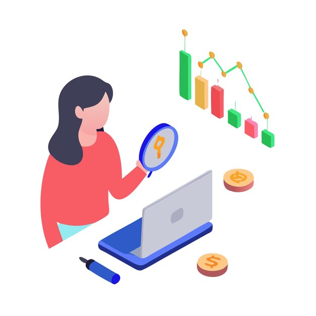 Amplificador de mercado de valores Icon Set de comercio para diseños financieros e de inversión