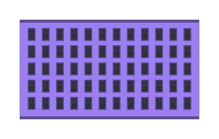 Vector amplio complejo de apartamentos arquitectura de casa objeto de dibujos animados 2d