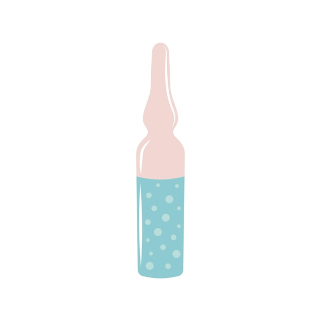 Ampolla de vidrio transparente con medicamento en fondo blanco Concepto de salud de la farmacia Ilustración vectorial