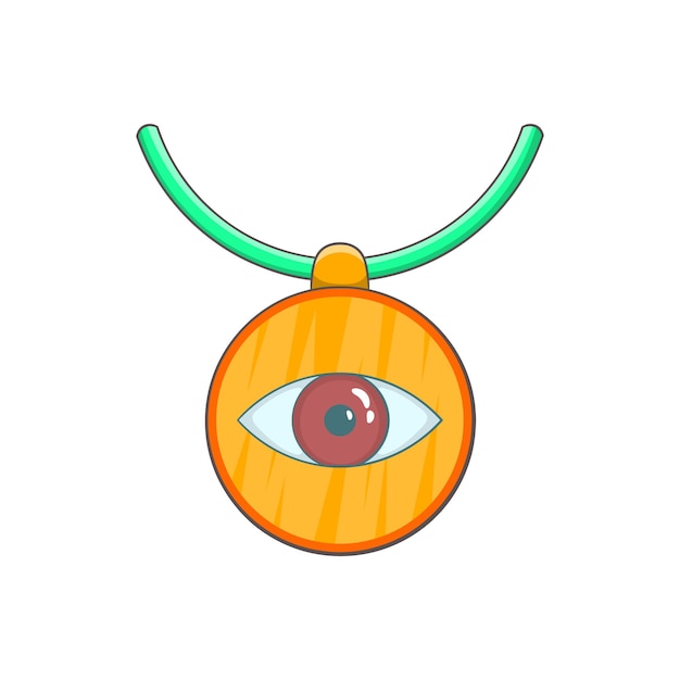 Amuleto contra el icono del mal de ojo en estilo de dibujos animados sobre un fondo blanco.