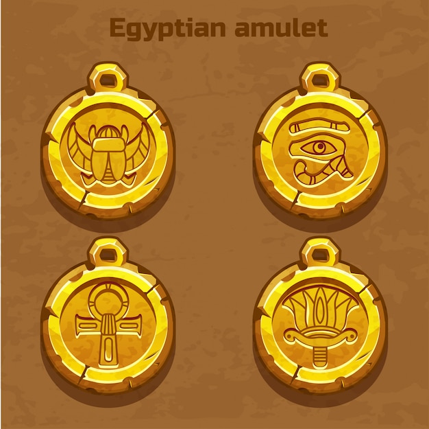 Amuleto egipcio antiguo dorado