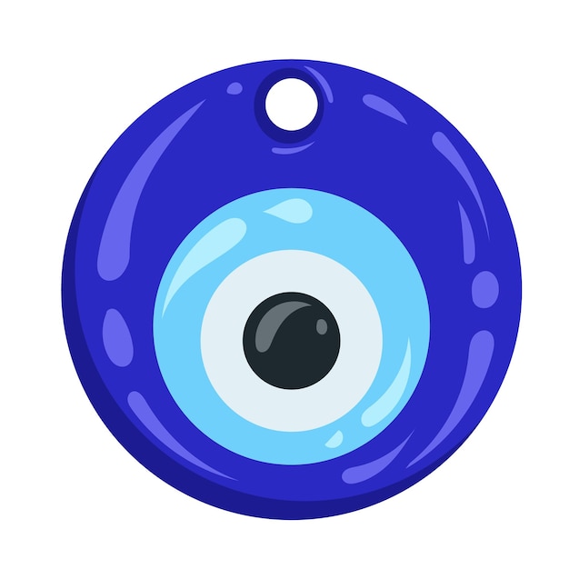 Amuleto griego del mal ojo Perla azul nazar turca Símbolo de suerte y energía Talisman mágico vectorial