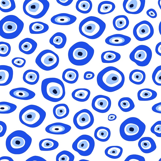 amuleto del mal ojo griego o turco patrón sin costura azul Nazar talismán amuleto repetir fondo
