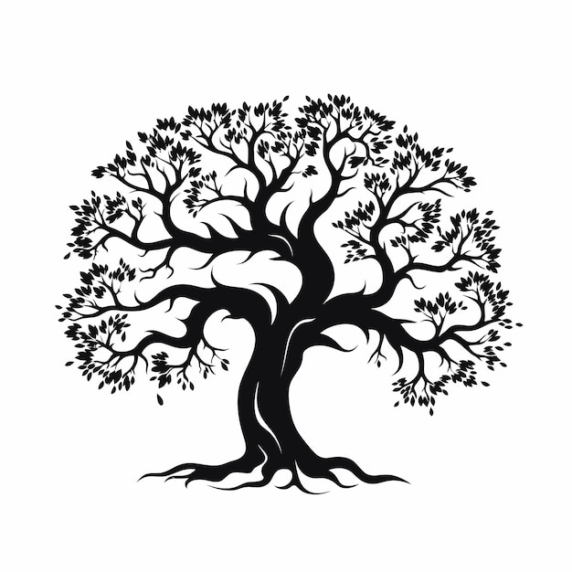Vector an_oak_tree_silhouette_tattoo_vector_simplistic