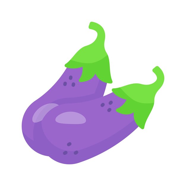 Añade un toque de elegancia culinaria a tus diseños con nuestro icono de berenjena un signo de ricos sabores