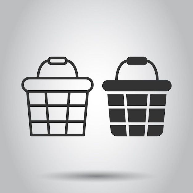 Añadir al icono del carrito en estilo plano Ilustración vectorial de compras en fondo blanco aislado Concepto de negocio de la cesta