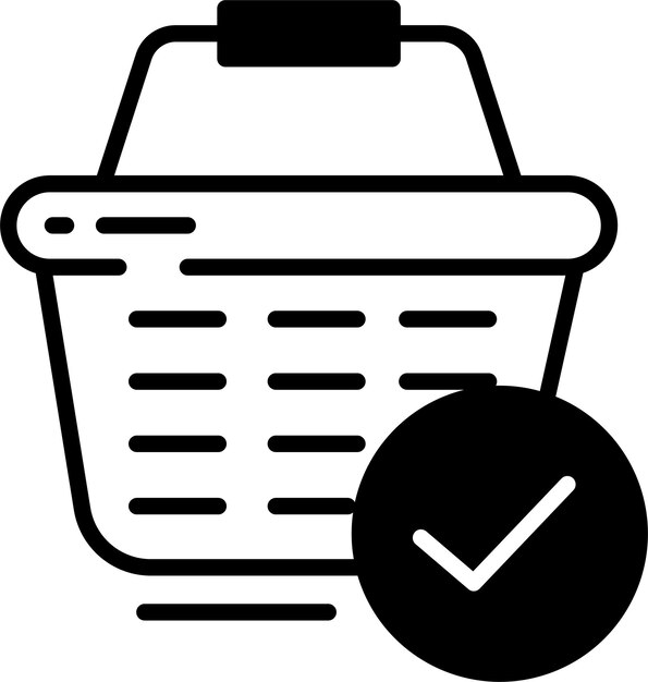 Añadir un glifo de la canasta y una ilustración de vector de línea