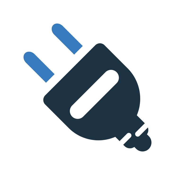 Añadir en el icono de enchufe gráficos vectoriales editables simples