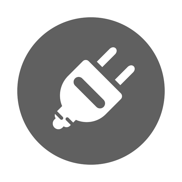 Añadir en el icono de enchufe gráficos vectoriales grises