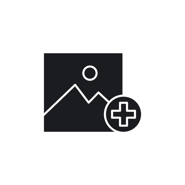 Añadir icono de imagen aislado en fondo blanco