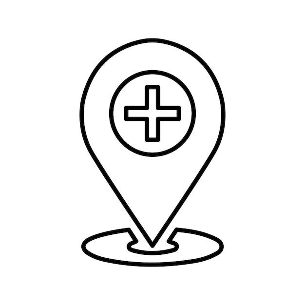 Añadir icono de puntero de pin de ubicación Vector de contorno