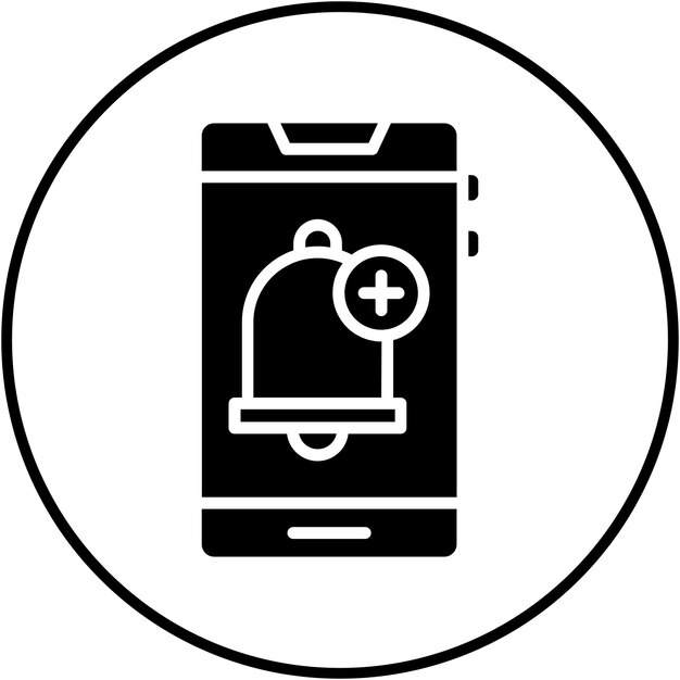 Añadir icono de vector de alarma Se puede usar para el conjunto de iconos de la interfaz de usuario móvil