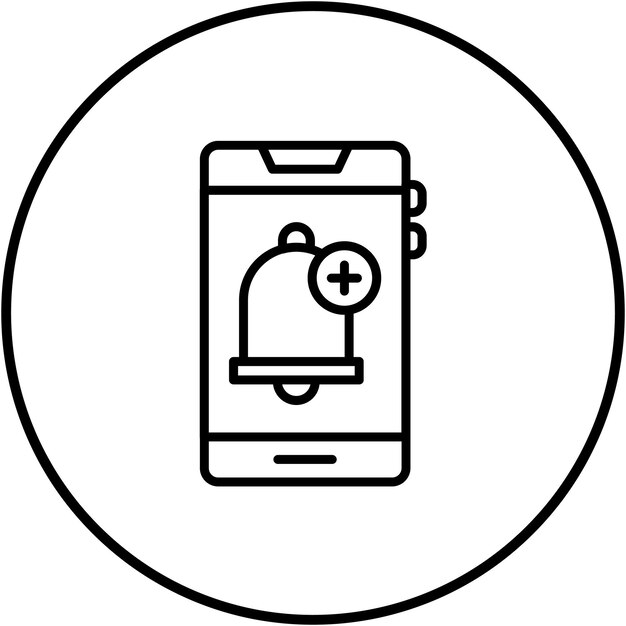 Añadir icono de vector de alarma Se puede usar para el conjunto de iconos de la interfaz de usuario móvil