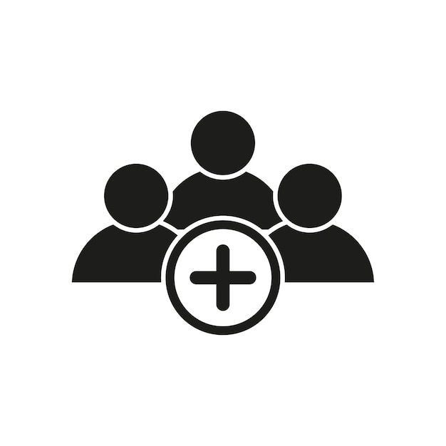 Añadir nuevo amigo al cliente seguir el símbolo Ilustración vectorial