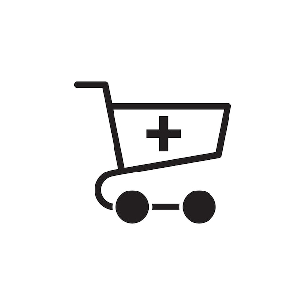 Añadir a la plantilla de icona del carrito para la ilustración vectorial de diseño gráfico y web
