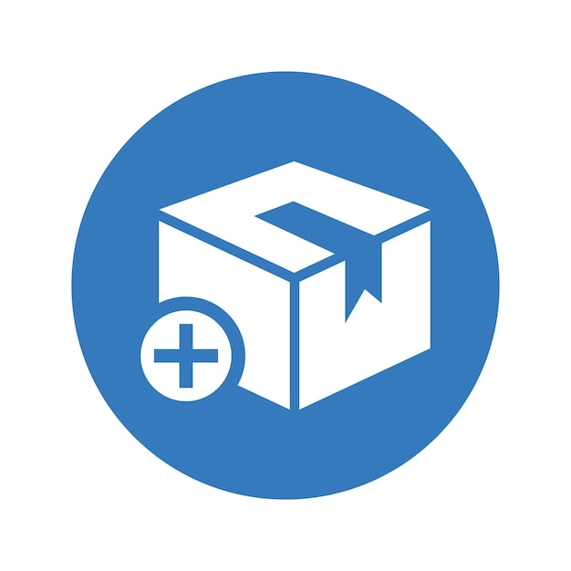 Añadir producto añadir icono de la caja Diseño vectorial redondeado