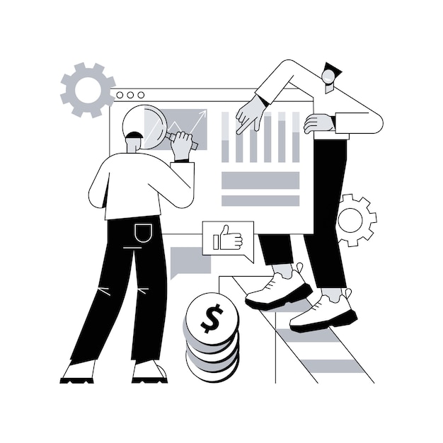 Vector análisis y ciencia de datos concepto abstracto ilustración vectorial