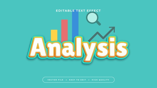 Análisis colorido estilo de fuente de efecto de texto editable en 3D