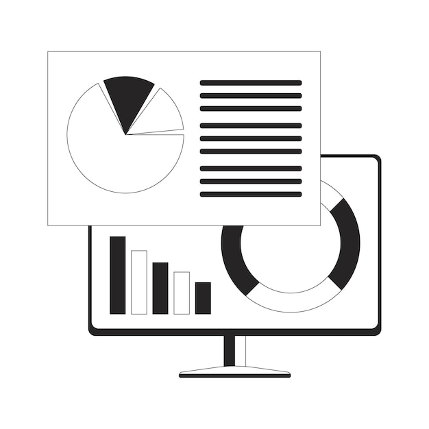 Análisis por computadora de datos en blanco y negro de objetos de línea 2D