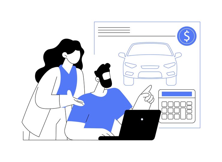 Vector análisis de costos de fabricación de automóviles concepto abstracto ilustración vectorial los ingenieros calculan el costo de fabricación de automóviles utilizando el diseño de la industria automotriz portátil y la metáfora abstracta de ingeniería