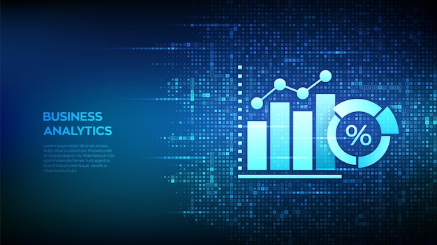 Análisis de datos comerciales e icono de automatización de procesos robóticos hecho con símbolos de moneda Beneficios e ingresos del concepto BI o KPI de la empresa Fondo con signos de moneda Ilustración vectorial