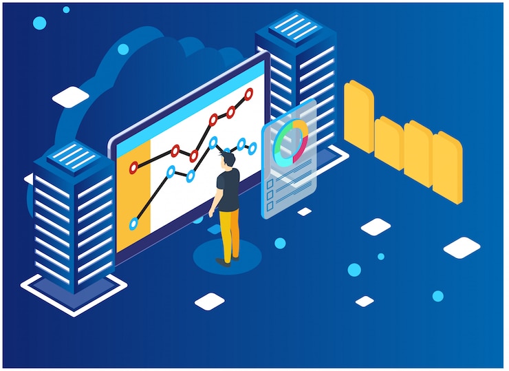 Vector análisis de datos y concepto estadístico.