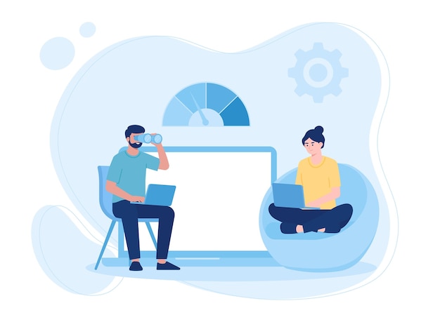 análisis de datos y concepto de gestión de bases de datos ilustración plana
