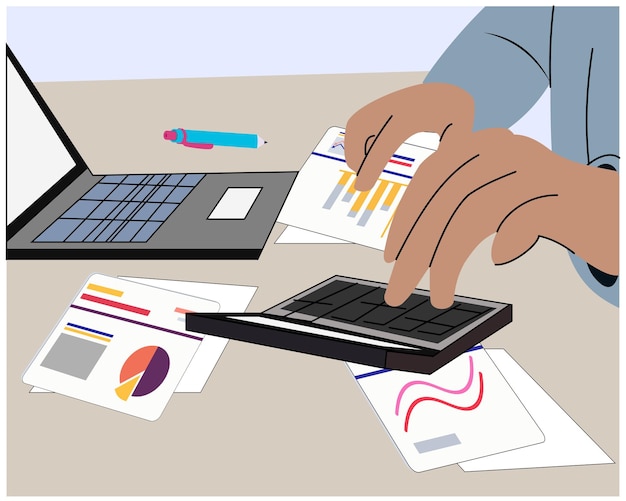 análisis de datos concepto de trabajador de oficina comprobando datos de gráficos