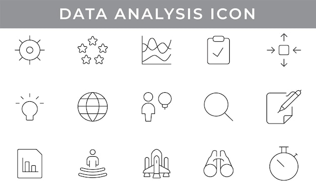 Análisis de datos Conjunto de iconos Ilustraciones para negocios e ideas