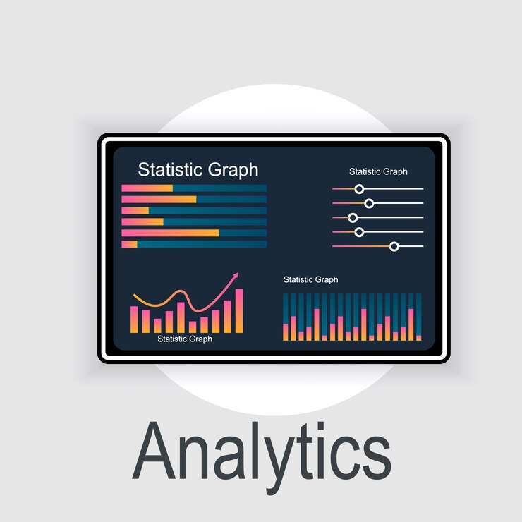 Vector análisis de datos e información comercial con el concepto "analítico" de gestión y marketing. ilustración de investigación para marketing.